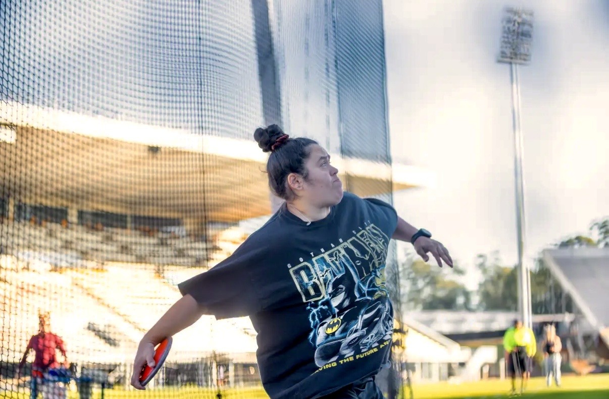 Athlete with discus
